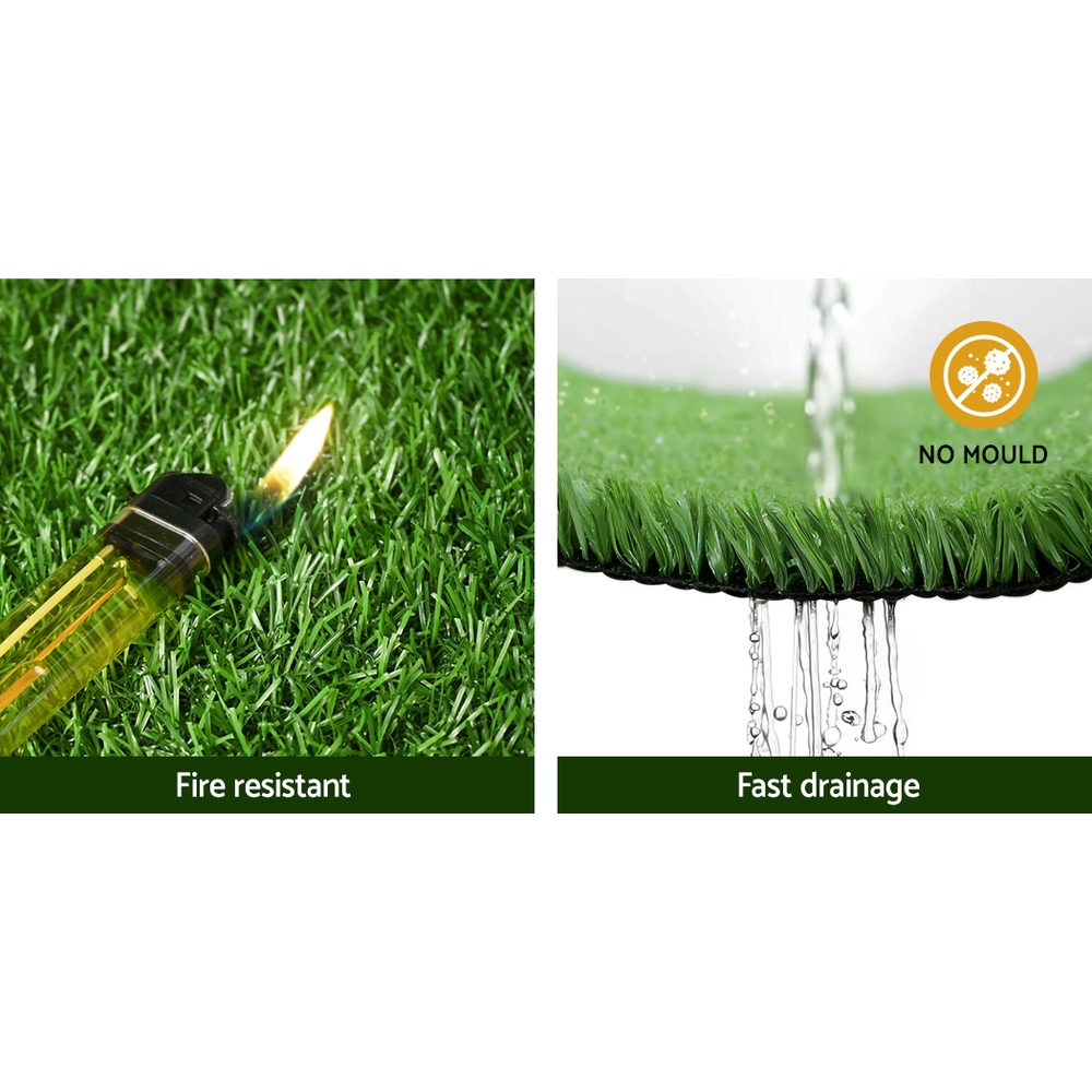 Prime Turf Artificial Grass 2mx5m 10mm Synthetic Fake Lawn Turf Plant Plastic Olive - Image 5