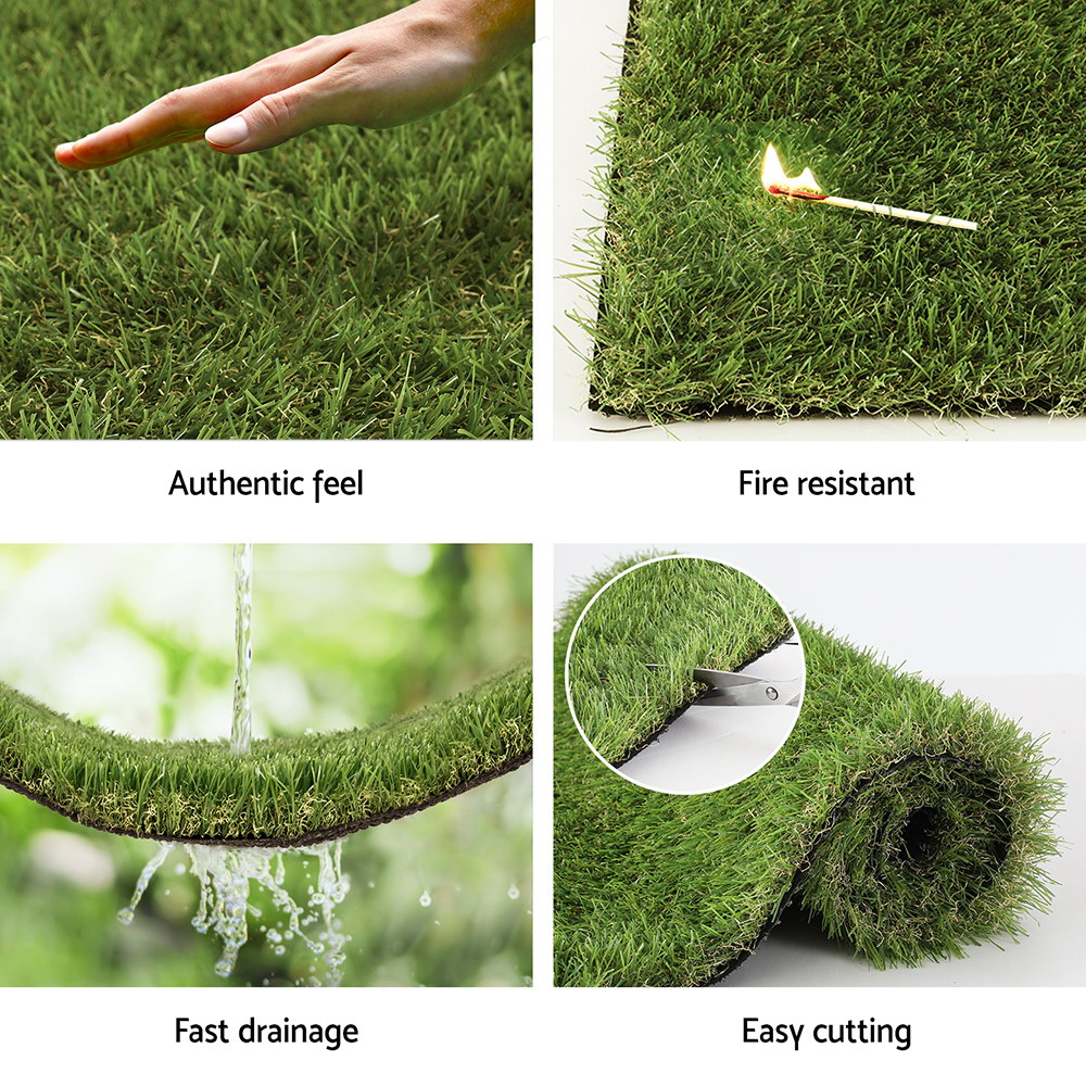 Prime Turf Artificial Grass 35mm 1mx10m Synthetic Fake Lawn Turf Plastic Plant 4-coloured - Image 5
