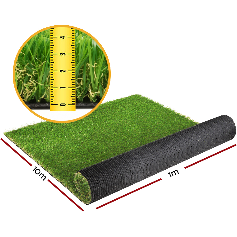 Prime Turf Artificial Grass 40mm 2mx5m Synthetic Fake Lawn Turf Plastic Plant 4-coloured - Image 2