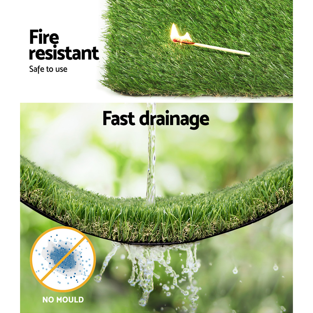 Prime Turf Artificial Grass 40mm 2mx5m Synthetic Fake Lawn Turf Plastic Plant 4-coloured - Image 5
