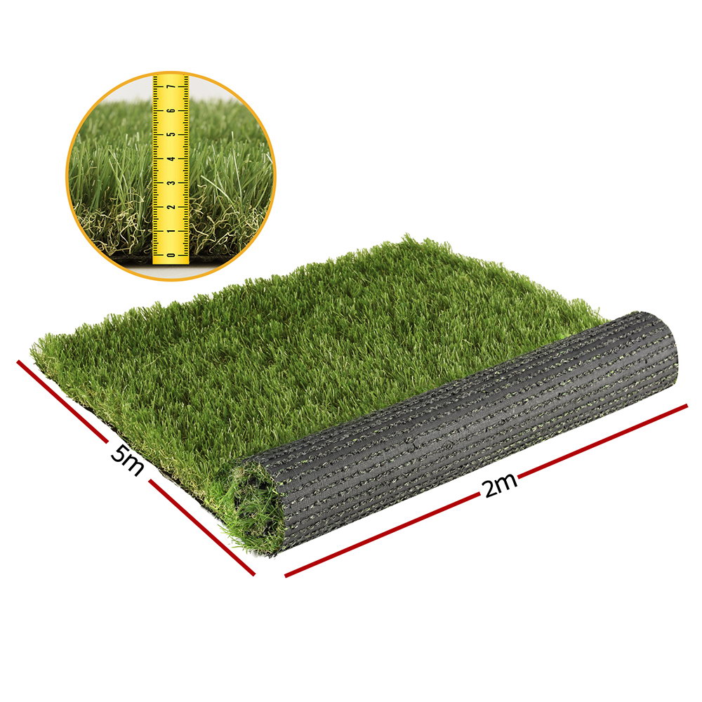 Prime Turf Artificial Grass 45mm 2mx5m Synthetic Fake Lawn Turf Plastic Plant 4-coloured - Image 2