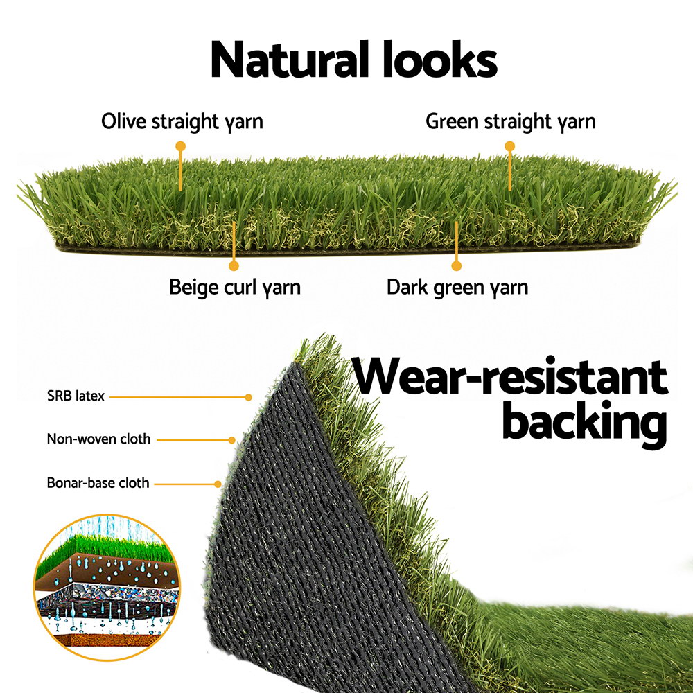 Prime Turf Artificial Grass 45mm 2mx5m Synthetic Fake Lawn Turf Plastic Plant 4-coloured - Image 6
