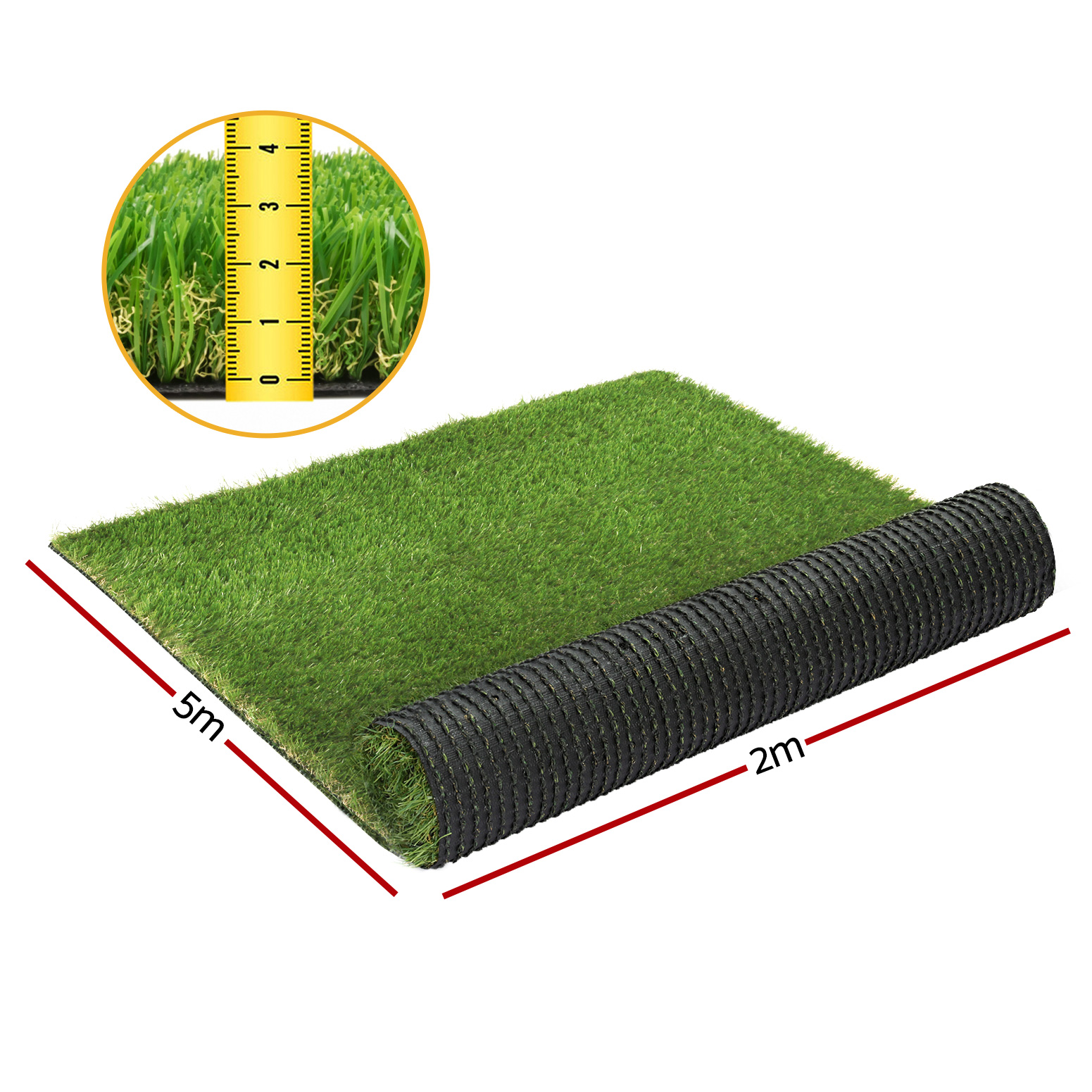 Prime Turf Artificial Grass 30mm 2mx5m 30SQM Synthetic Fake Lawn Turf Plastic Plant 4-coloured - Image 2