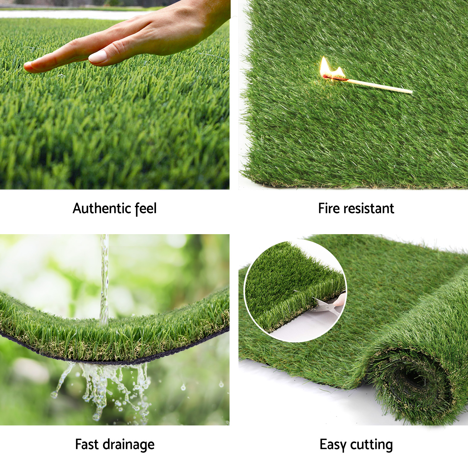Prime Turf Artificial Grass 30mm 2mx5m 30SQM Synthetic Fake Lawn Turf Plastic Plant 4-coloured - Image 5