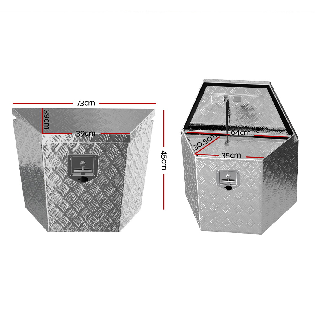 Giantz Aluminium Ute Tool Box Storage Lock Box Ute Trailer Vehicle Truck - Image 2