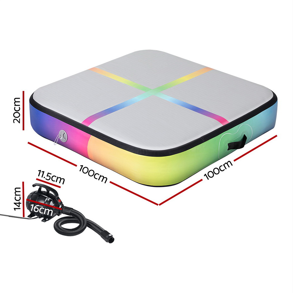 Everfit 1m Air Track Mat Inflatable Gymnastics Tumbling Mat W/ Pump Colourful - Image 2