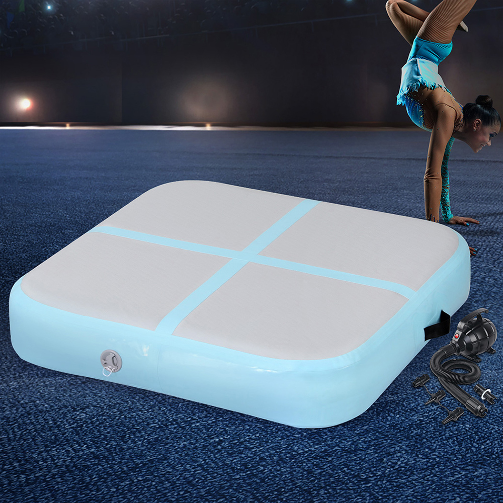 Everfit 1m Air Track Mat Inflatable Gymnastics Tumbling Mat W/ Pump Mint Green - Image 7