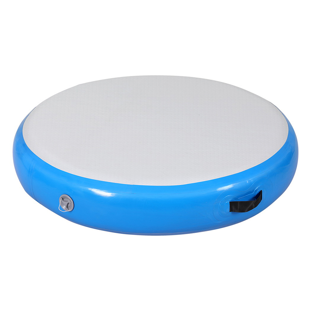 Everfit 1m Air Track Spot Inflatable Gymnastics Tumbling Mat Round W/ Pump Blue - Image 7