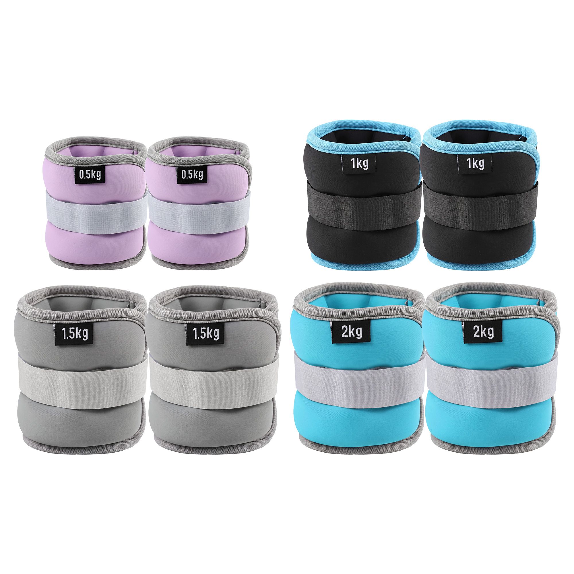 Everfit Ankle Wrist Weights for Women & Men, 4 Colors Set with 1 2 3 4kg Wearable Leg Arm Weights with Secure Fit for Walking, Running, Pilates, Home Fitness - Image 1