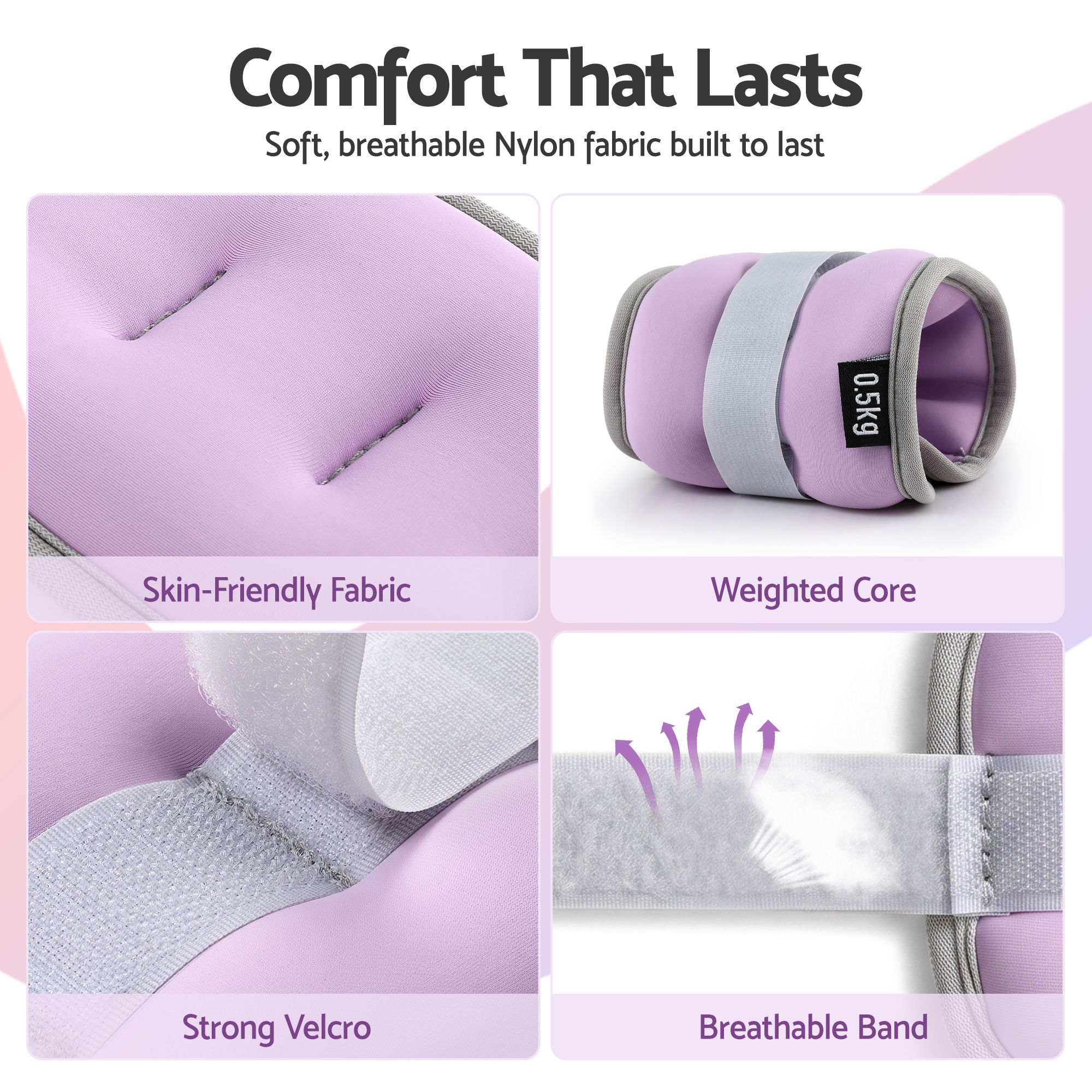 Everfit Ankle Wrist Weights for Women & Men, 4 Colors Set with 1 2 3 4kg Wearable Leg Arm Weights with Secure Fit for Walking, Running, Pilates, Home Fitness - Image 6