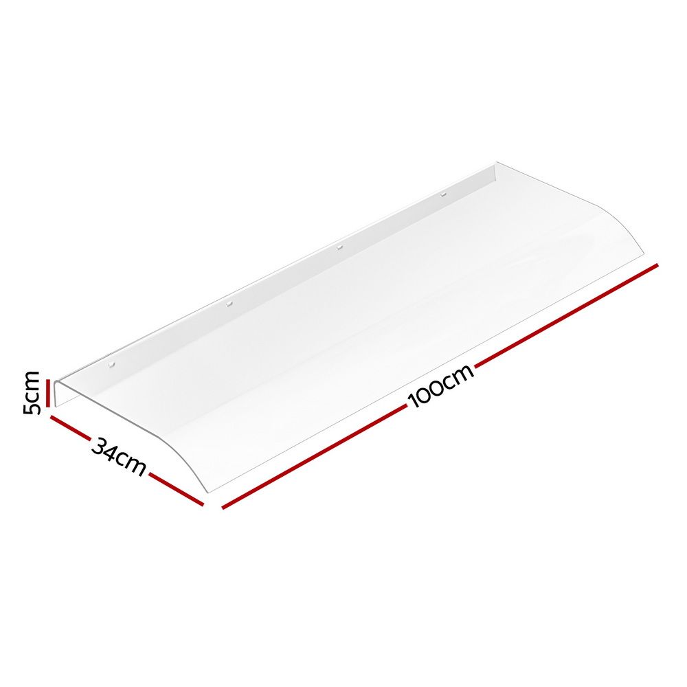 Instahut Window Door Awning 0.4mx1m Transparent - Image 2