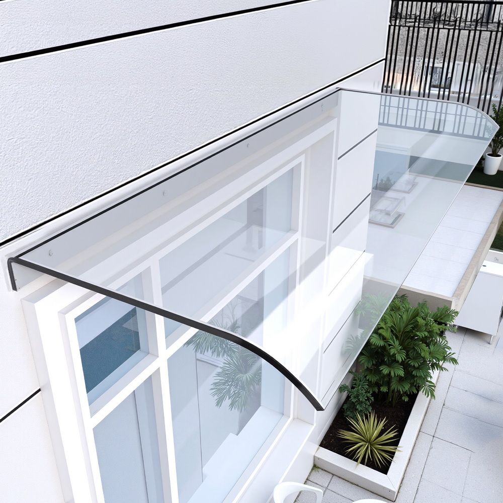 Instahut Window Door Awning 0.4mx1m Transparent - Image 6