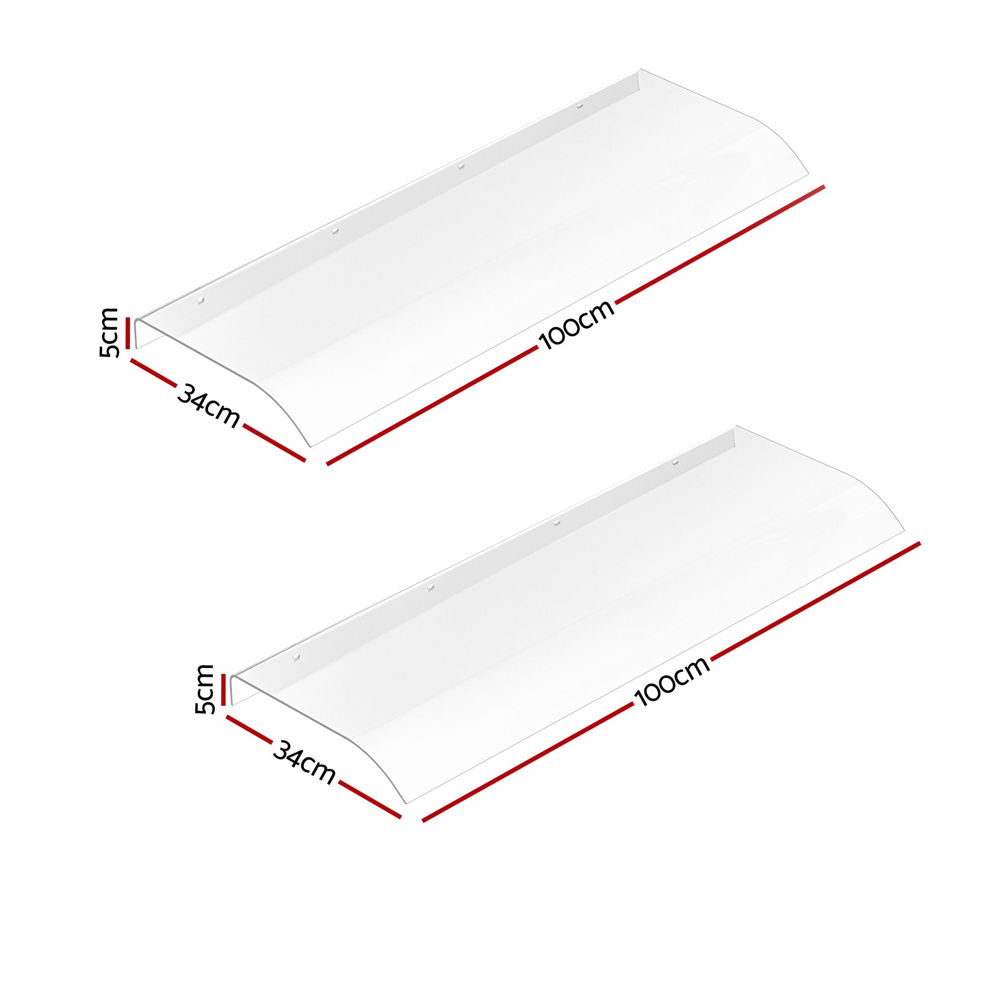 Instahut Window Door Awning 0.4mx2m Transparent - Image 2