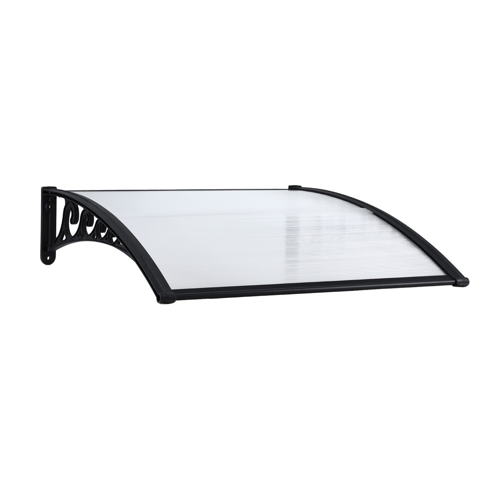 Instahut Window Door Awning 0.8mx1m Transparent - Image 1