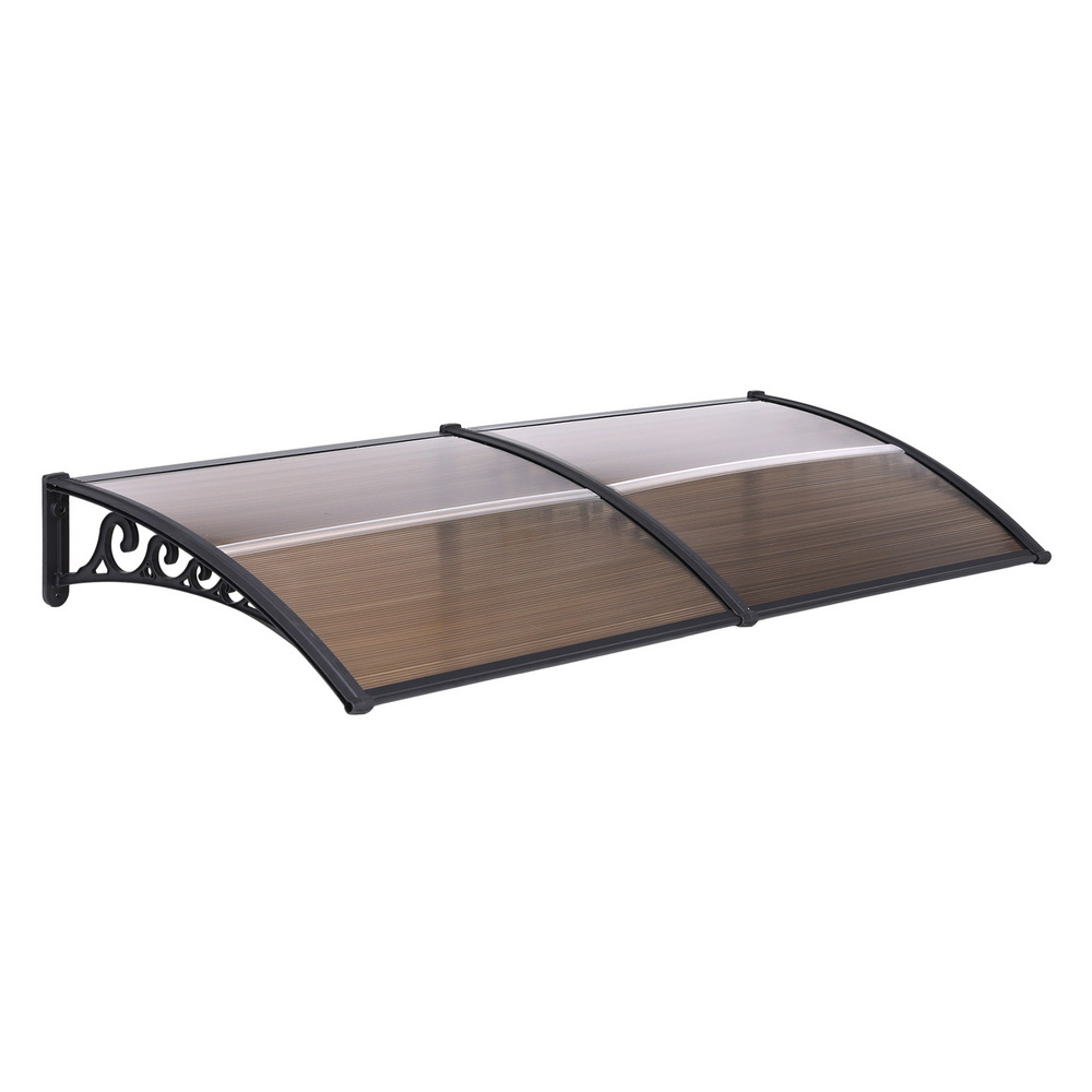Instahut Window Door Awning 0.8mx2m Brown - Image 1