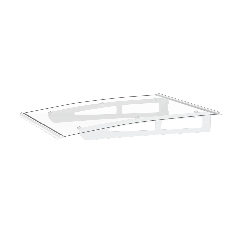 Instahut Window Door Awning Canopy 1mx1m Transparent Solid Sheet Aluminum Frame - Image 1
