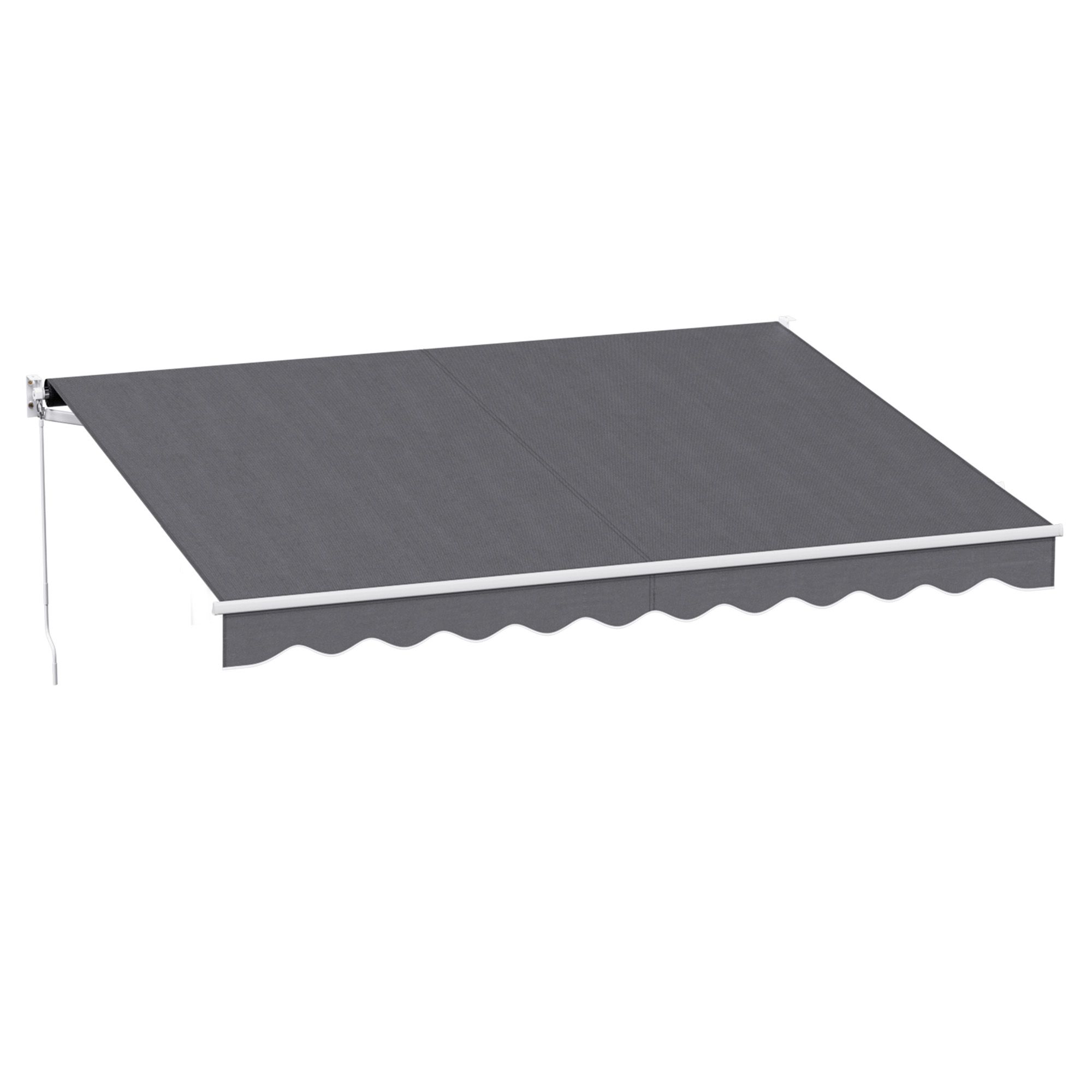 Instahut Retractable Folding Arm Awning Manual Sunshade 3.5M X 3M Grey - Image 1