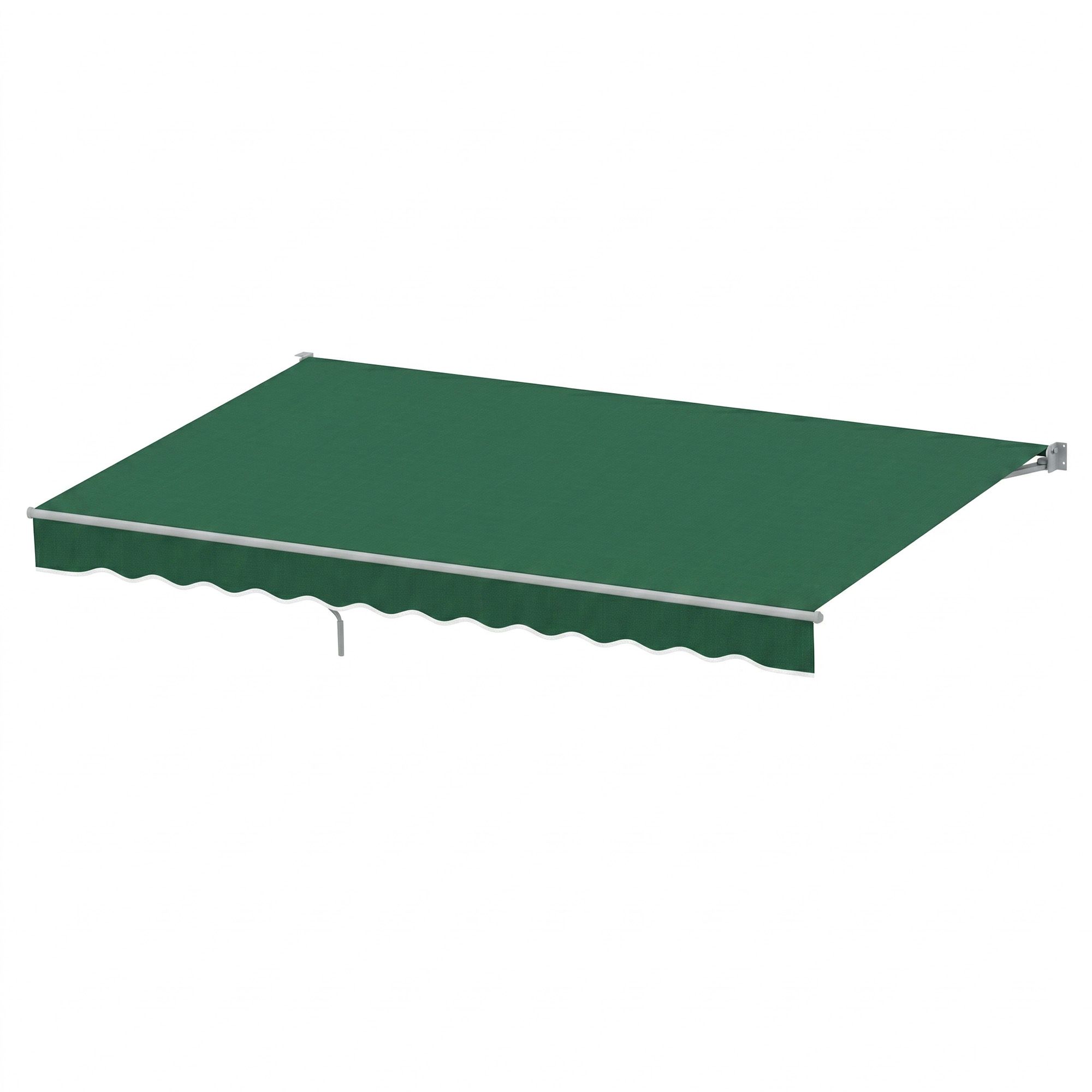 Instahut Retractable Folding Arm Awning Manual Sunshade 5Mx3M Dark Green - Image 1