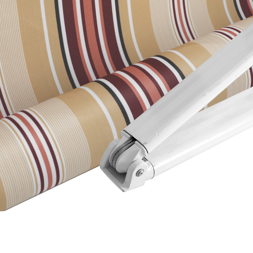 Instahut Retractable Folding Arm Awning Motorised Sunshade 3Mx2.5M Beige Brown - Image 6