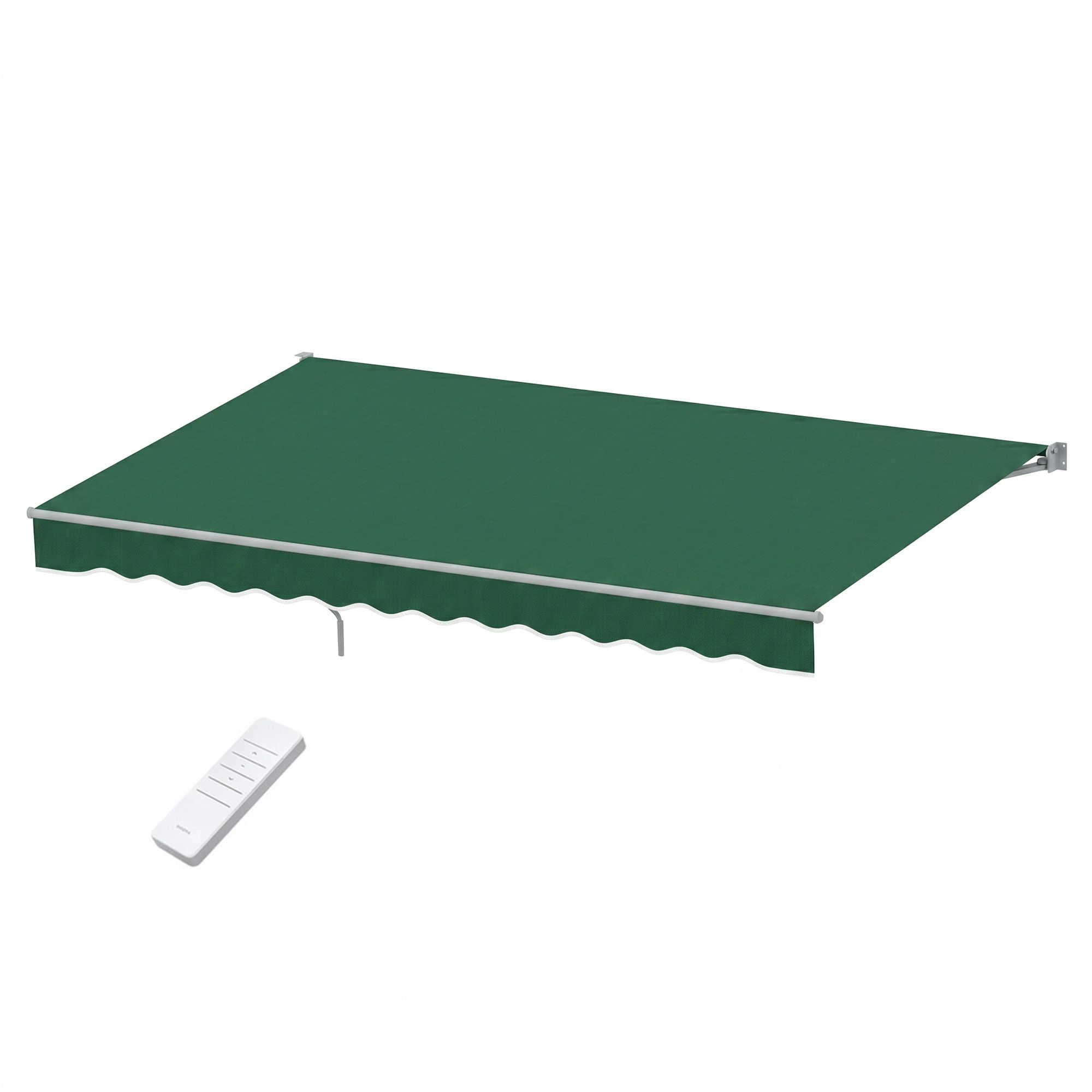 Instahut Retractable Folding Arm Awning Motorised Sunshade 5Mx3M Dark Green - Image 1