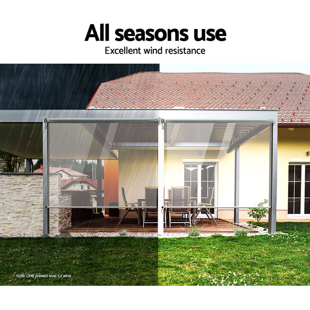 Instahut 1.3X2.4M Outdoor Blinds Clear Roll Down Awning Retractable Outdoor Blinds Water Wind Proof Transparent - Image 6