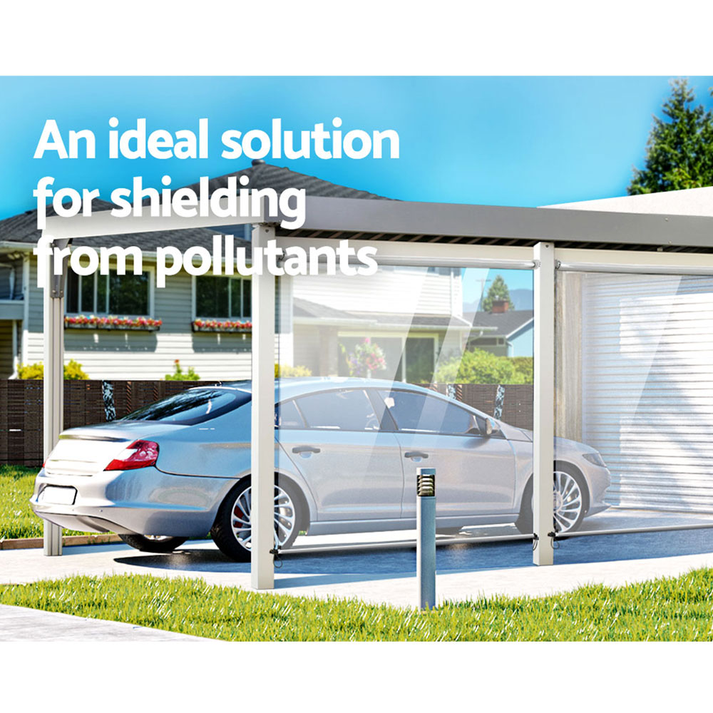 Instahut 1.3X2.4M Outdoor Blinds Clear Roll Down Awning Retractable Outdoor Blinds Water Wind Proof Transparent - Image 7