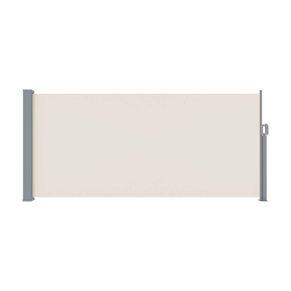 Instahut Side Awning Sun Shade Outdoor Blinds Retractable Screen 1.4X3M Cream - Image 3