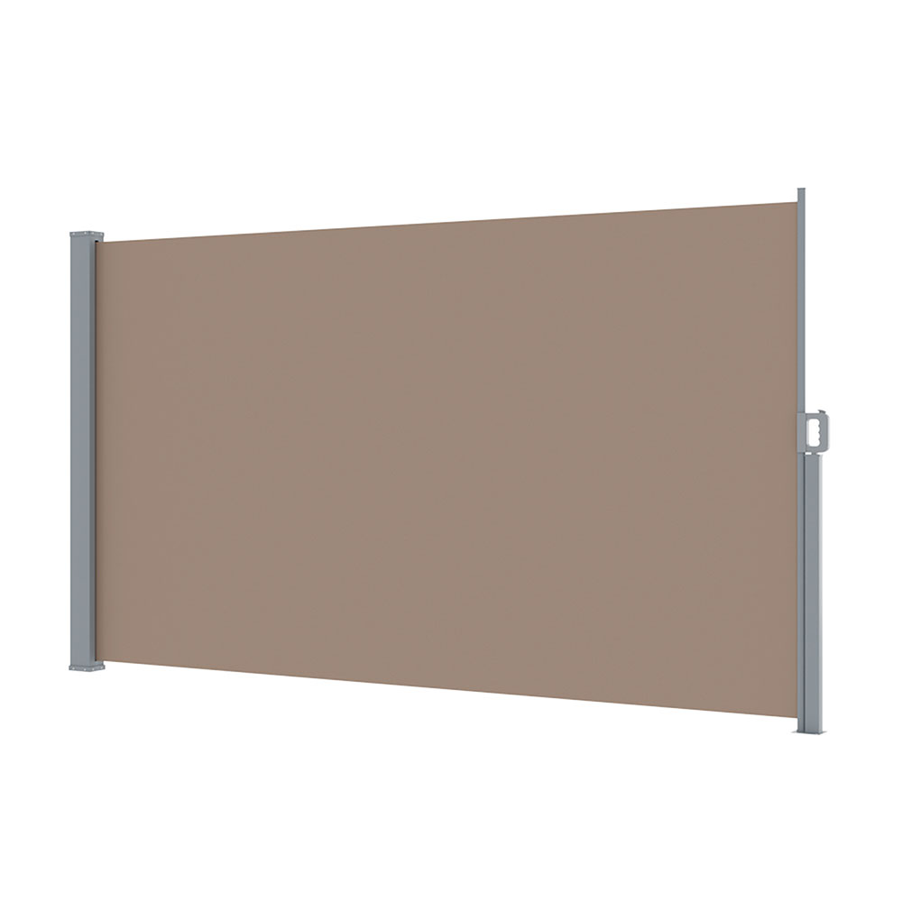 Instahut Side Awning Sun Shade Outdoor Blinds Retractable Screen 1.8X3M Brown - Image 1