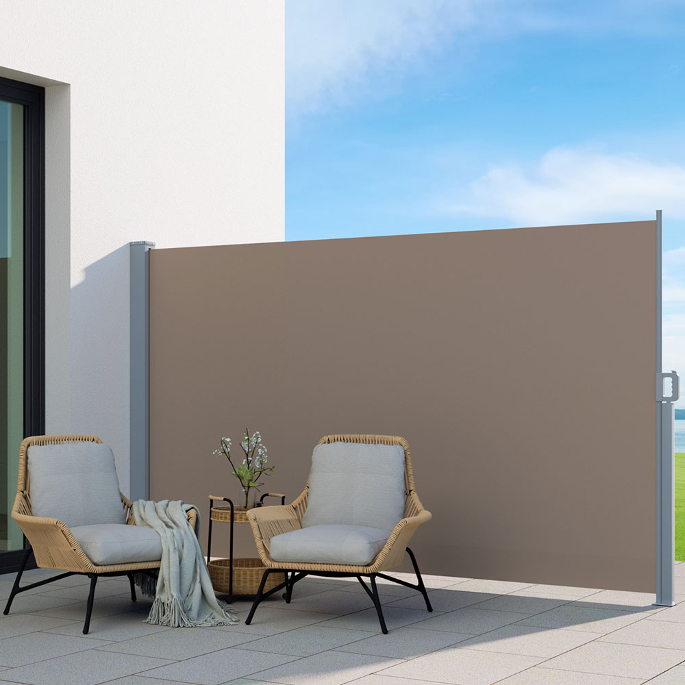 Instahut Side Awning Sun Shade Outdoor Blinds Retractable Screen 1.8X3M Brown - Image 6