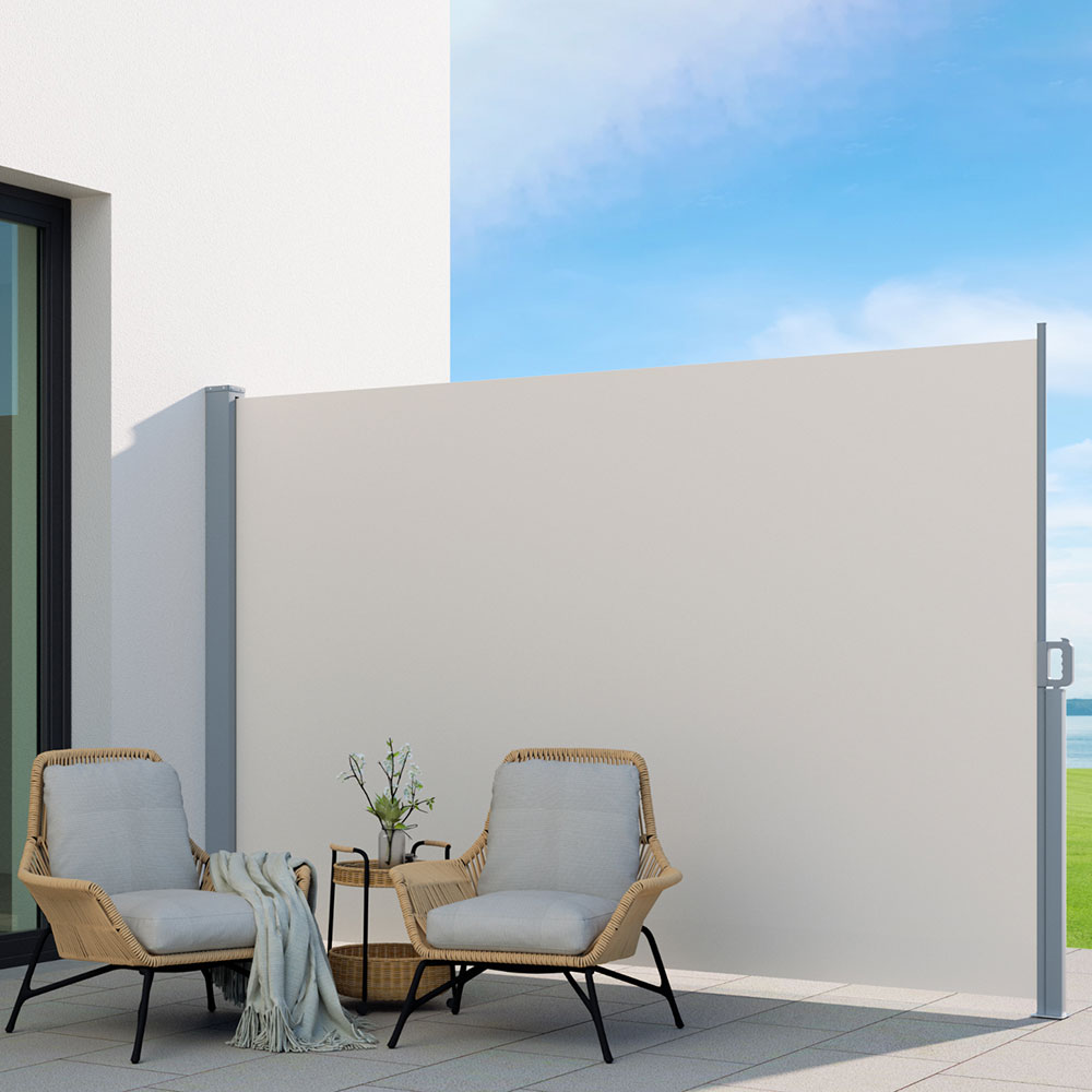 Instahut Side Awning Sun Shade Outdoor Blinds Retractable Screen 2X3M Cream - Image 6