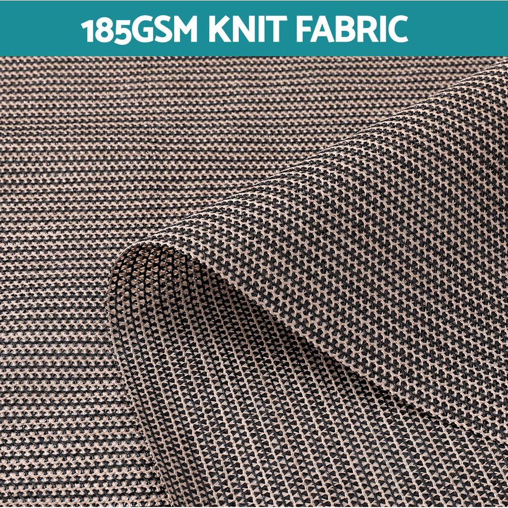 Instahut 2.1X2.5M Outdoor Blinds Awning Roll Down Retractable Knit Fabric Outdoor Blinds Window Shade Brown - Image 6