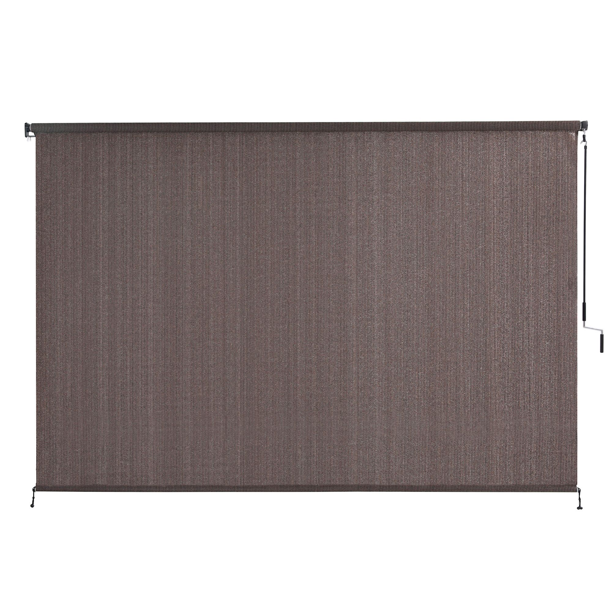 Instahut 3X2.5M Outdoor Blinds Awning Roll Down Retractable Knit Fabric Outdoor Blinds Window Shade Brown - Image 4