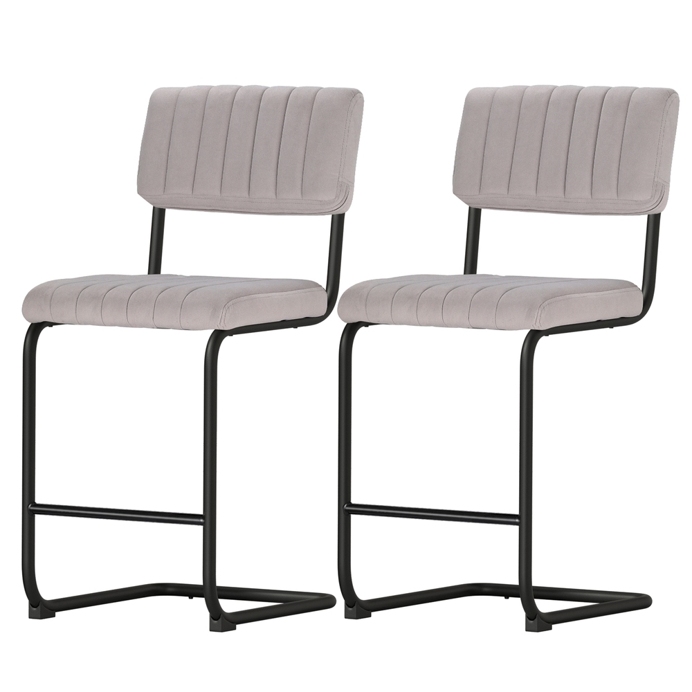 Artiss 2x Bar Stools Velvet Chairs - Image 3