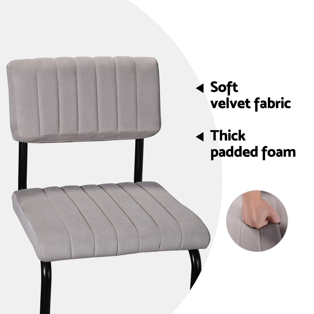 Artiss 2x Bar Stools Velvet Chairs - Image 4