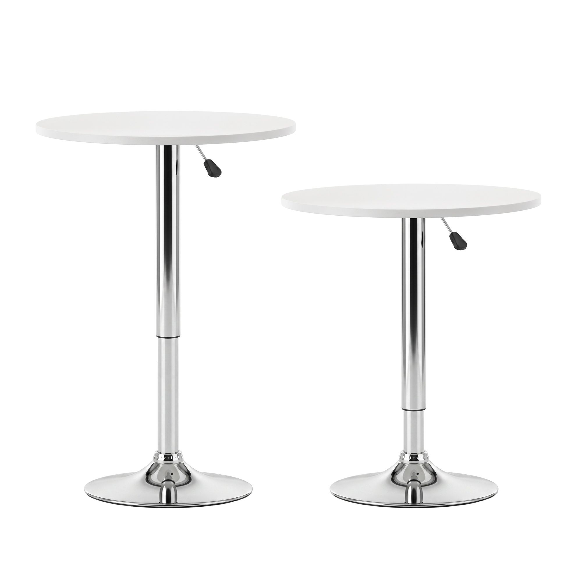 Artiss Bar Stools and Table Set 3PCS Dining Desk Kitchen Chairs Cafe Pub White - Image 3