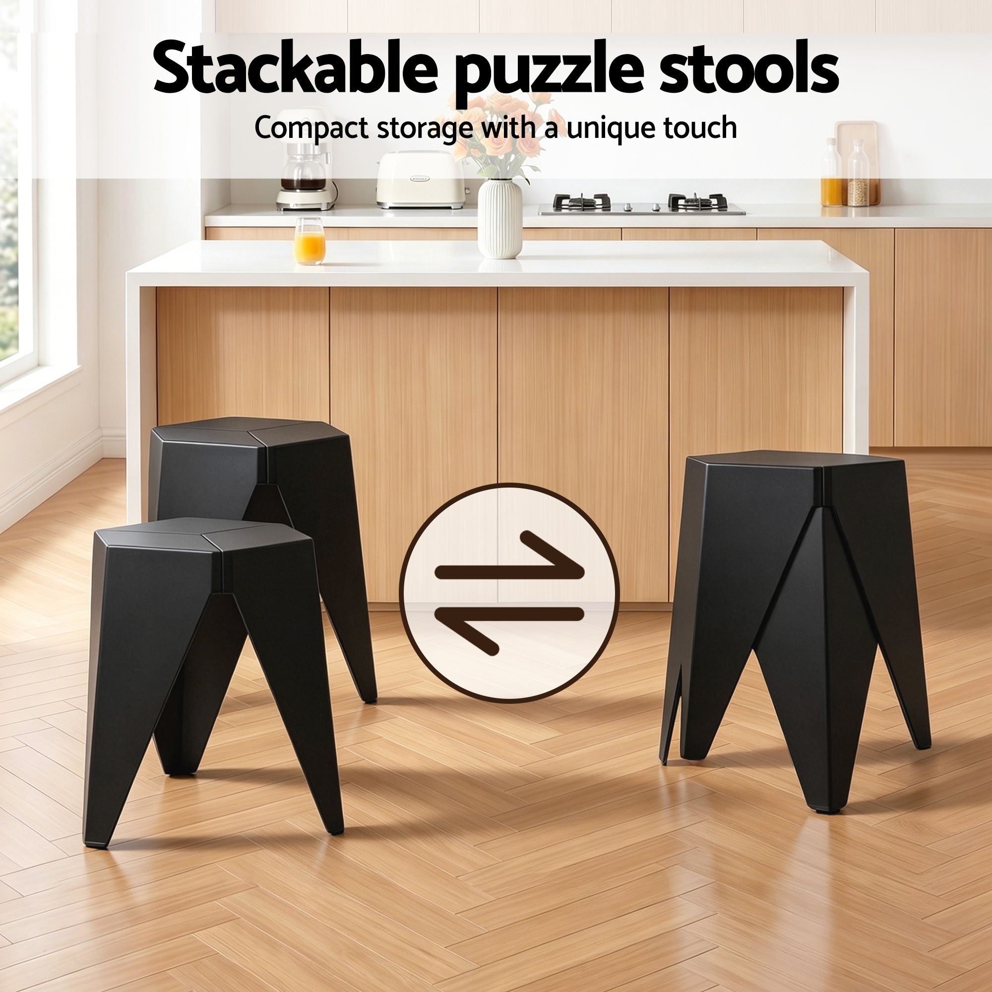 Artiss Bar Stools and Table Set 3PCS Dining Desk Kitchen Chair PVC Leather Black - Image 7