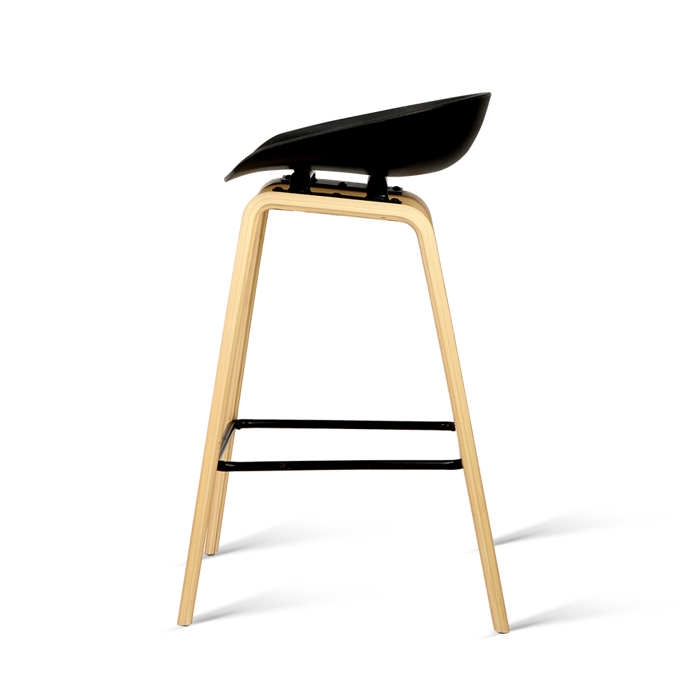 4x Artiss Bar Stools Kitchen Counter Stool Dining Chairs Wooden Black - Image 3