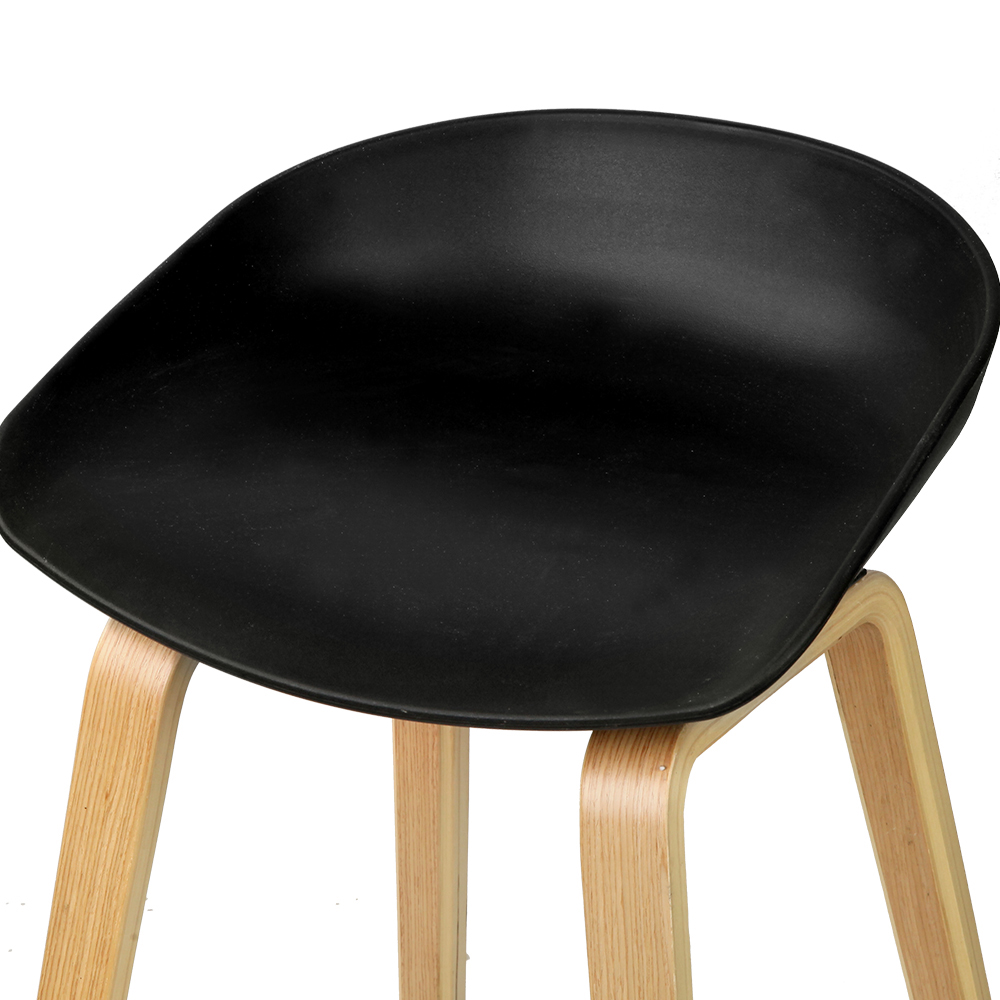 4x Artiss Bar Stools Kitchen Counter Stool Dining Chairs Wooden Black - Image 4