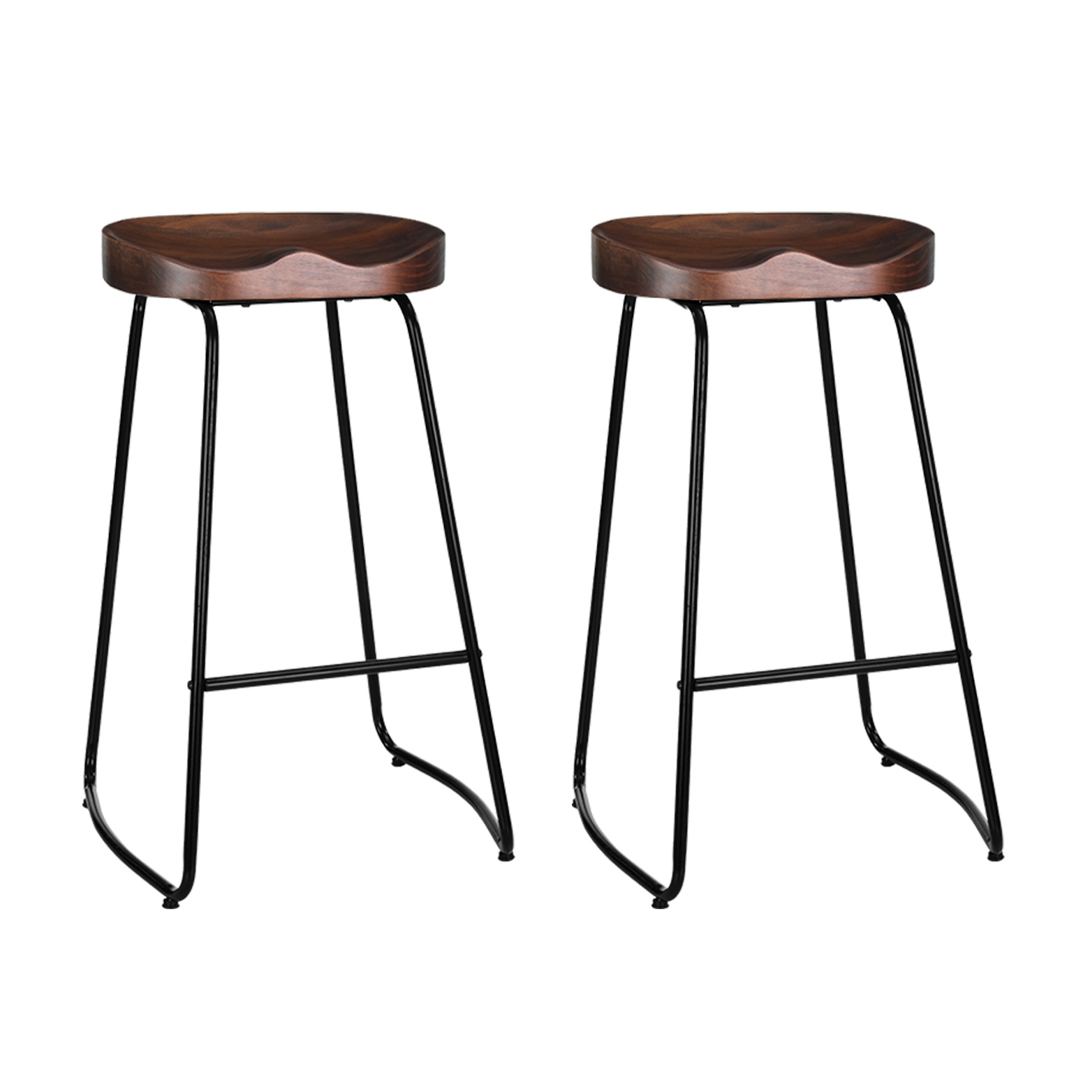 Artiss 2x Bar Stools Tractor Seat 75cm Black - Image 8