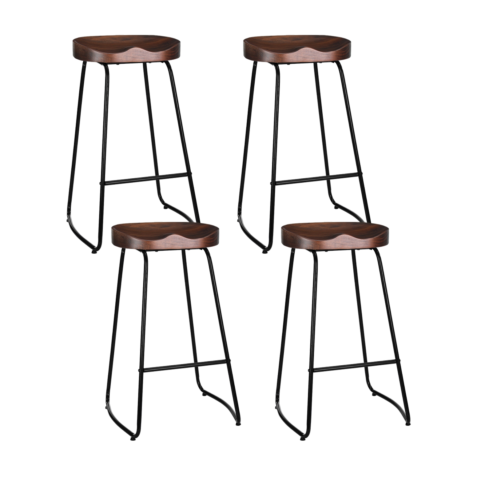 Artiss 4x Bar Stools Tractor Seat 75cm Black - Image 8
