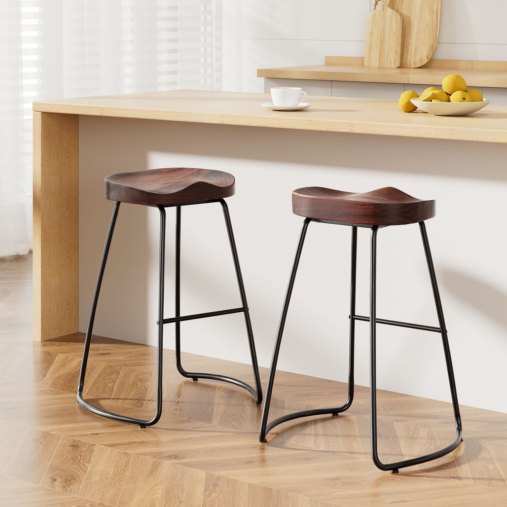 Artiss 2x Bar Stools Tractor Seat 65cm - Image 1
