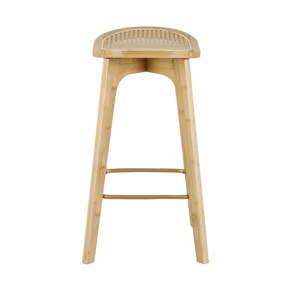 Artiss 2x Bar Stools Bamboo Rattan Stool Counter Chair Kitchen Barstools - Image 3