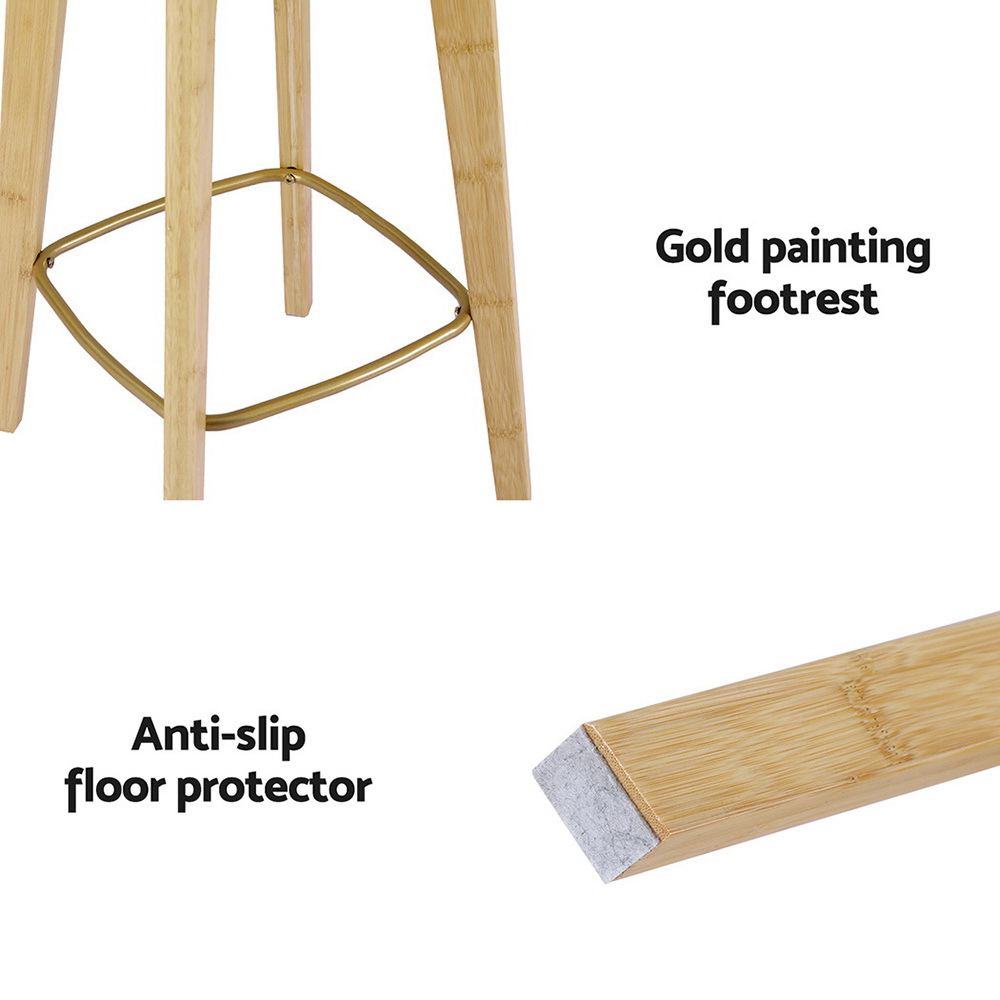 Artiss 4x Bar Stools Bamboo Rattan Stool Counter Chair Kitchen Barstools - Image 5