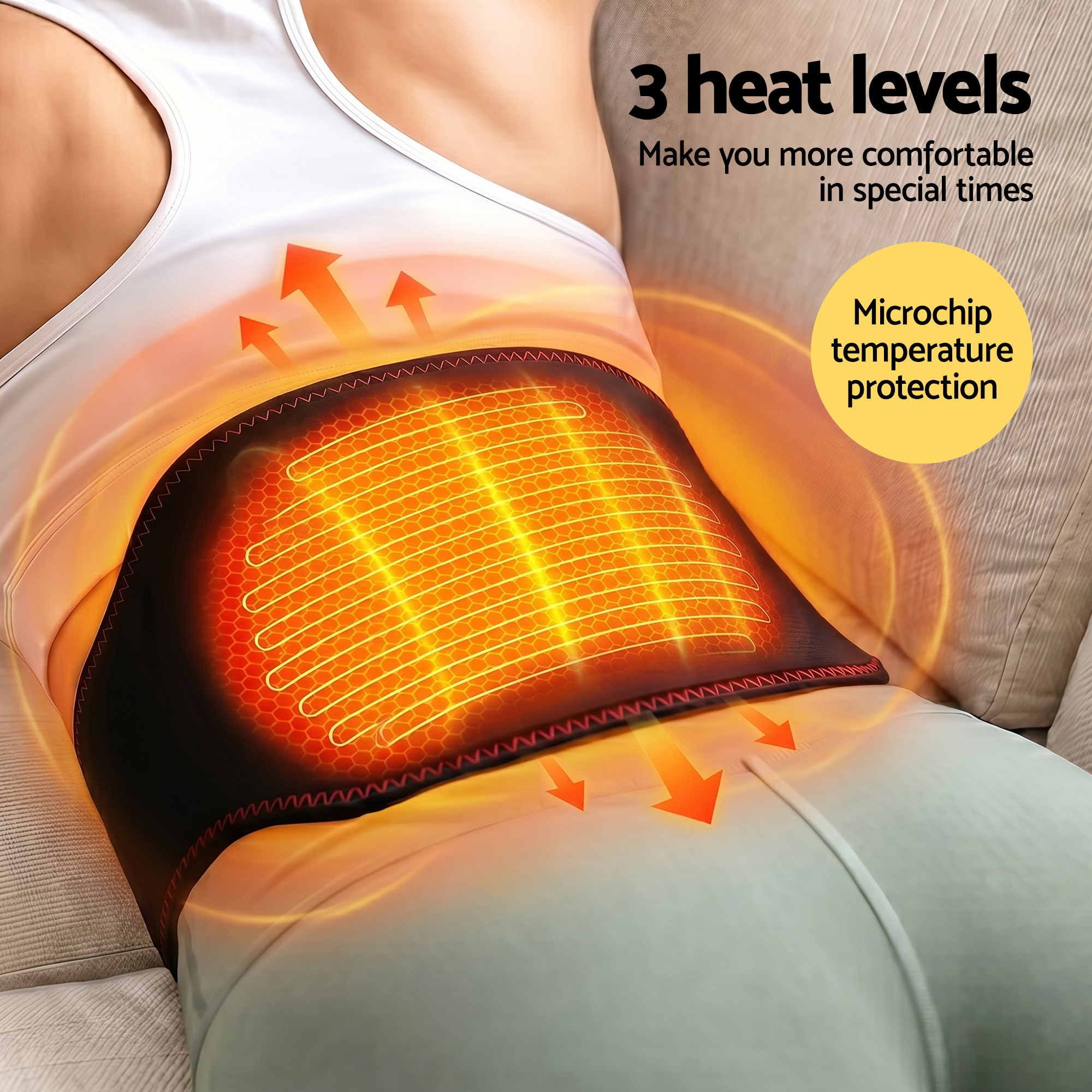 Livemor Back Massager for Sciatica Relief, Airbag Traction and Heat Lumbar Support Belt, 124cm - Image 5