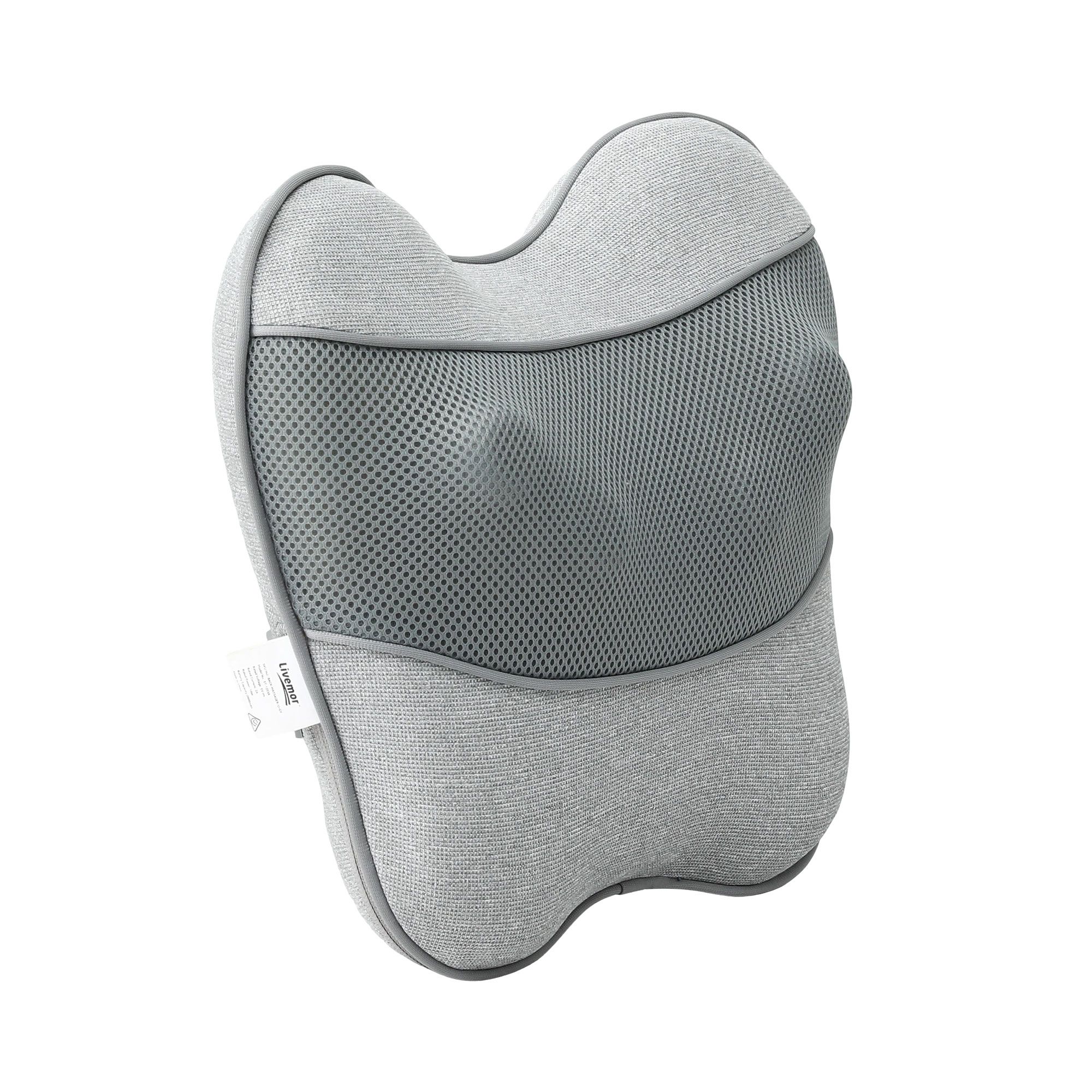 Livemor Back Massager with Heat, USB Neck and Shoulder Massage Pillow, 3-Speed Ergonomic Lumbar Support Cushion for Office Chair, Portable Muscle Relief for Back, Thigh & Calf, Grey - Image 3