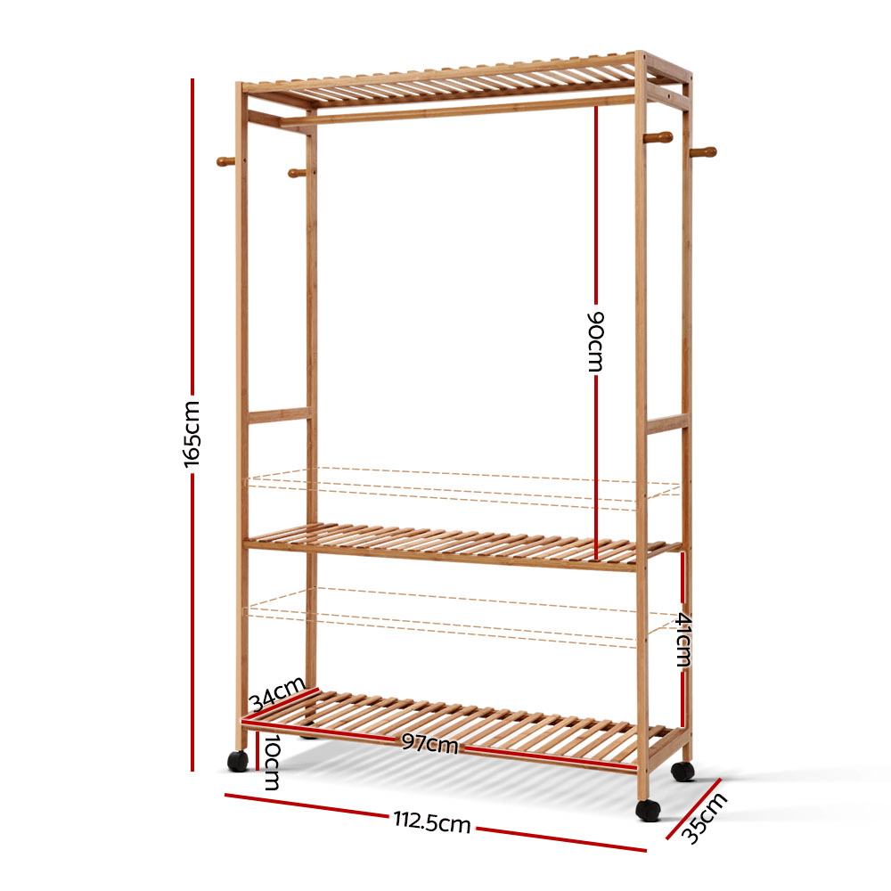 Artiss Wardrobe Clothes Rack Airer Coat Stand Hanger 165cm - Image 3