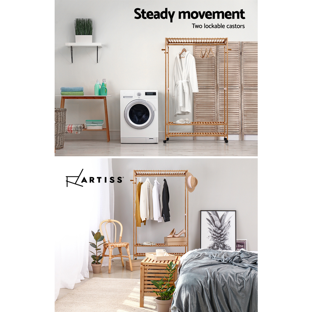 Artiss Wardrobe Clothes Rack Airer Coat Stand Hanger 165cm - Image 6