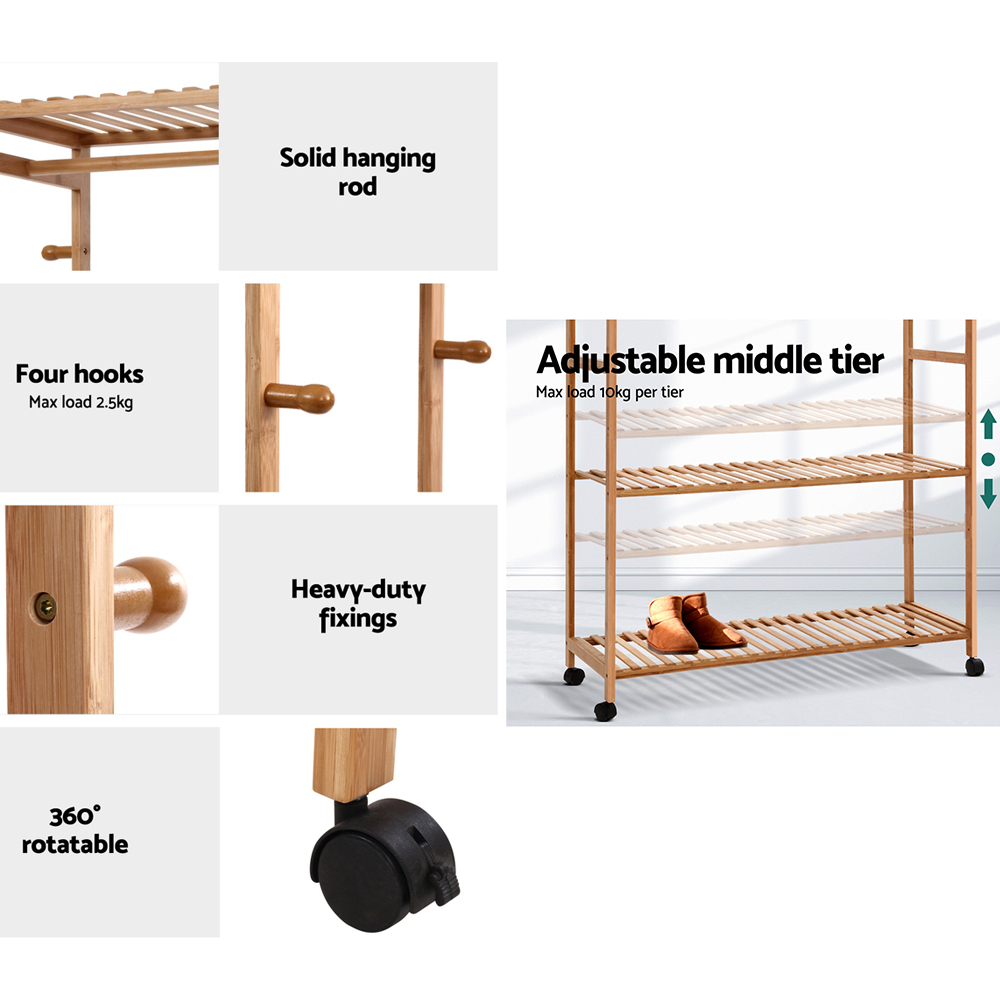 Artiss Wardrobe Clothes Rack Airer Coat Stand Hanger 165cm - Image 7