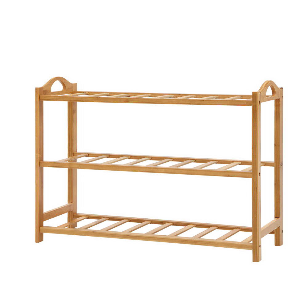 Artiss Shoe Rack Bamboo Shoe Storage 3-tier 9 Pairs - Image 8