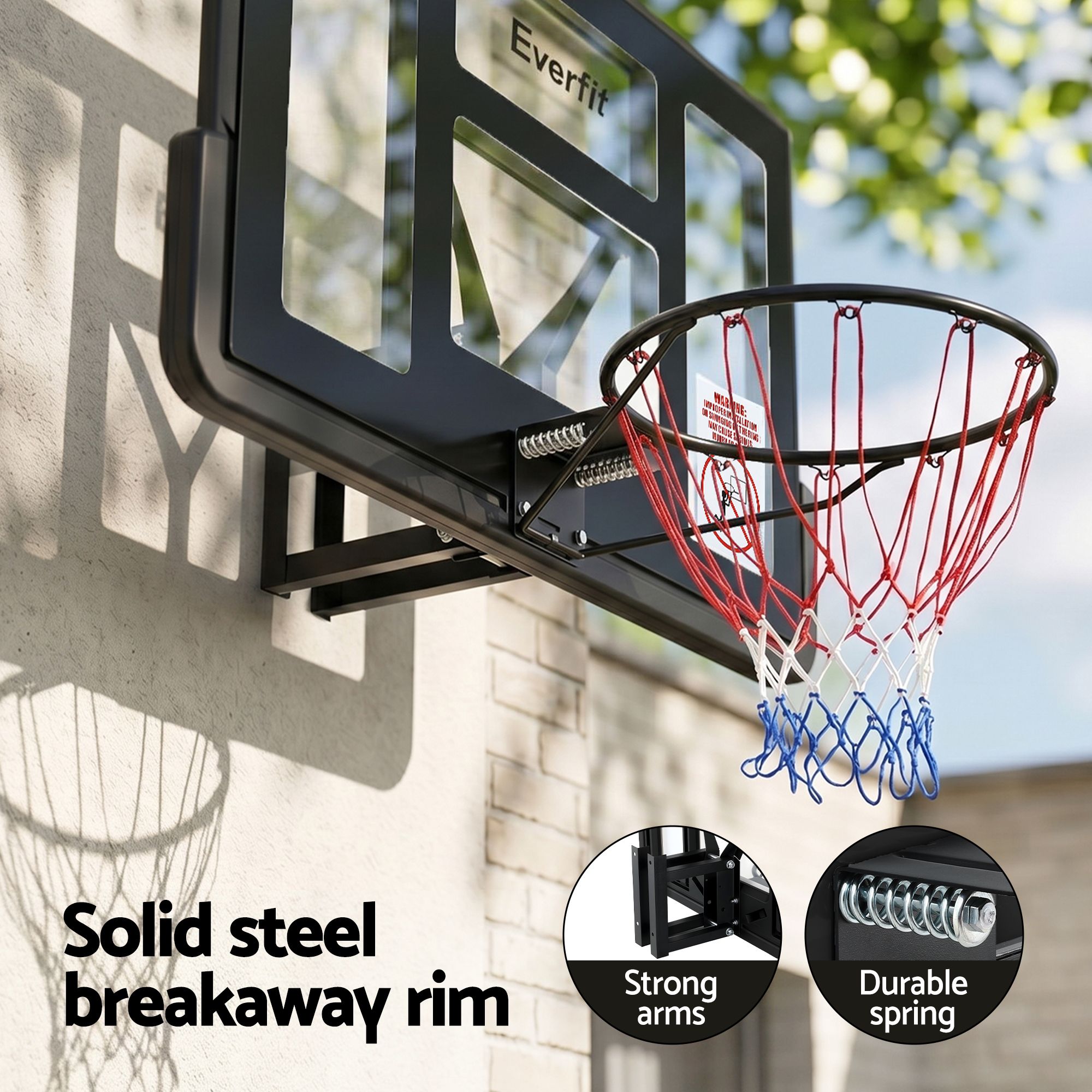 Everfit 43-Inch Wall Mount Kids Basketball Hoop Backboard Indoor Outdoor Sports - Image 5